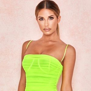 House of CB Ruched Organza Mini Dress